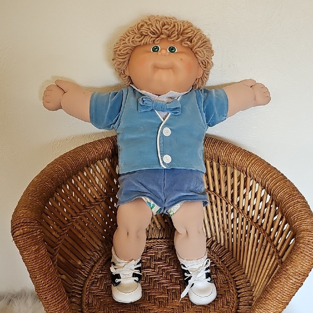 Vintage Cabbage Patch Kid Doll Blonde Blue Clothes Appalachian Coleco 1978-1982 - Picture 4 of 16